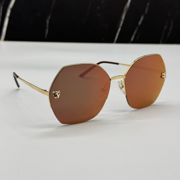 NEW CARTIER CT0332S 005 GOLD BROWN WOMEN SUNGLASSES CARTIER main image 11